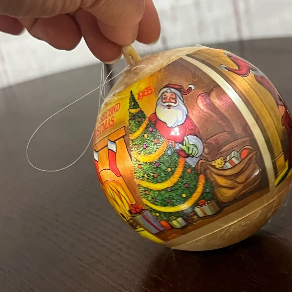 Vintage Christmas Baby's Second Christmas 1985 Ornament - Multicolor